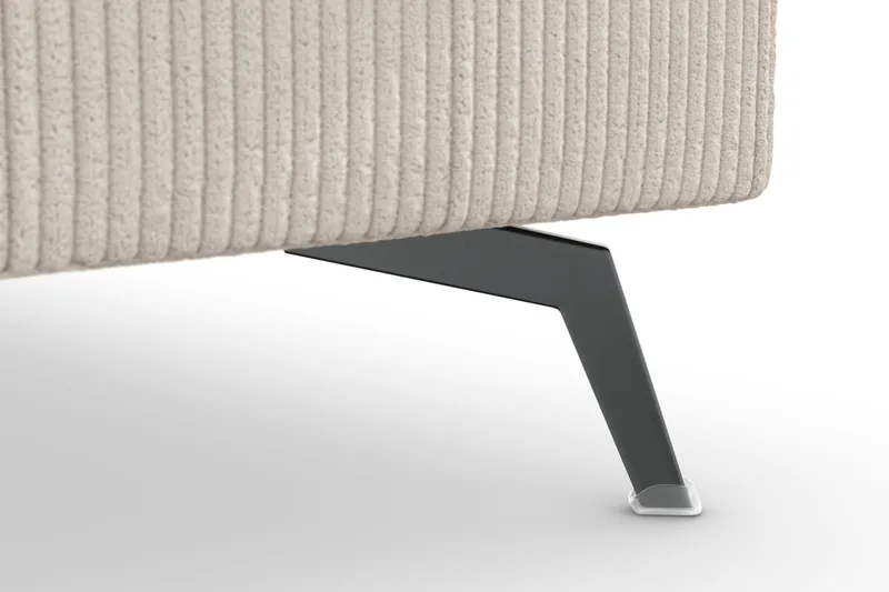 Ocean Lyx 6-seters Høyrevendt U-formet Sofa med Divan og Sjeselong + Fotskammel i Manchester - Beige - Møbler - Sofaer - U-sofa