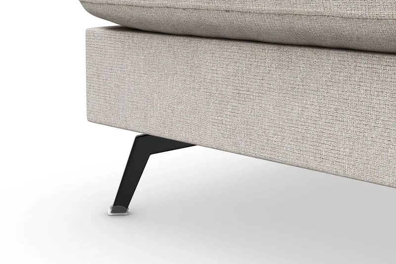 Ocean Lyx 6-seters Venstrevendt U-formet Sofa med Divan og Sjeselong + Fotskammel i Stoff - Beige - Møbler - Sofaer - U-sofa