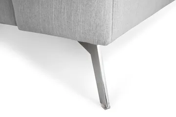 Ocean Lyx 6-seters Venstrevendt U-formet Sofa med Divan og Sjeselong + Fotskammel i Stoff - Grå - Møbler - Sofaer - U-sofa