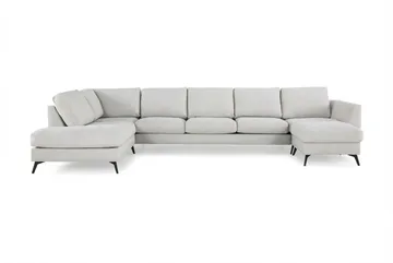 Ocean Lyx 6-seters Venstrevendt U-formet Sofa med Divan og Sjeselong + Fotskammel i Stoff