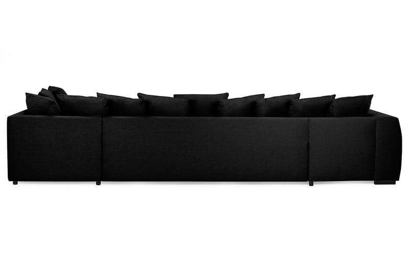 Optus 6-seters Høyrevendt U-formet Large Sofa med Divan og Sjeselong i Stoff inkl. Pynteputer - Svart - Møbler - Sofaer - U-sofa