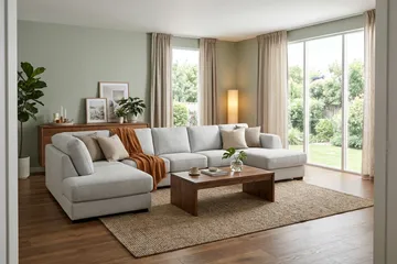 Optus 6-seters U-sofa med divan og sjeselong høyre - Lysegrå - Møbler - Sofaer - U-sofa