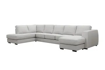 Optus 6-seters U-sofa med divan og sjeselong høyre - Lysegrå - Møbler - Sofaer - U-sofa