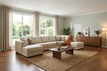 Optus 6-seters U-sofa med divan og sjeselong venstre - Beige - Møbler - Sofaer - U-sofa