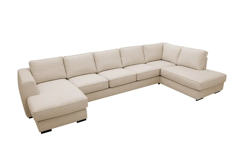 Optus 6-seters U-sofa med divan og sjeselong venstre - Beige - Møbler - Sofaer - U-sofa