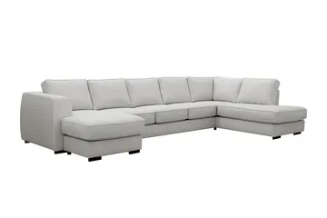Optus 6-seters U-sofa med divan og sjeselong venstre - Lysegrå - Møbler - Sofaer - U-sofa