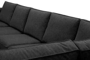 Optus 6-seters U-sofa med divan og sjeselong venstre - Svart - Møbler - Sofaer - U-sofa