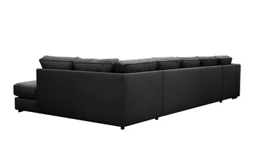 Optus 6-seters U-sofa med divan og sjeselong venstre - Svart - Møbler - Sofaer - U-sofa