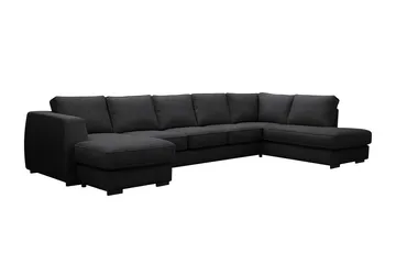 Optus 6-seters U-sofa med divan og sjeselong venstre - Svart - Møbler - Sofaer - U-sofa