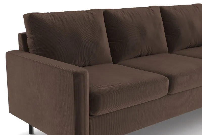 Peppe 3-seters Manchester Sofa 200 cm bred - Brun - Møbler - Sofaer - 3 seter sofa