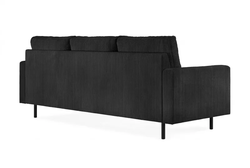 Peppe 3-seters Manchestersofa - Svart - Møbler - Sofaer - 3 seter sofa