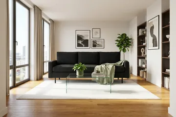 Peppe 3-seters Manchestersofa - Svart - Møbler - Sofaer - 3 seter sofa