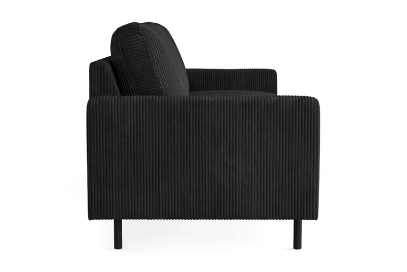 Peppe 3-seters Manchestersofa - Svart - Møbler - Sofaer - 3 seter sofa