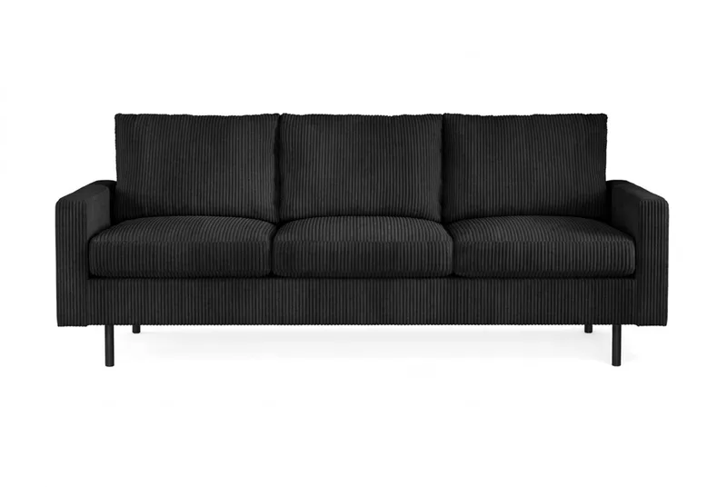 Peppe 3-seters Manchestersofa, Svart
