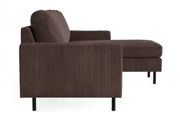 Peppe 3-seters Vendbar L-formet Divansofa i Manchester - Mørk brun - Møbler - Sofaer - Sofaer med sjeselong - 3 seters sofa med divan