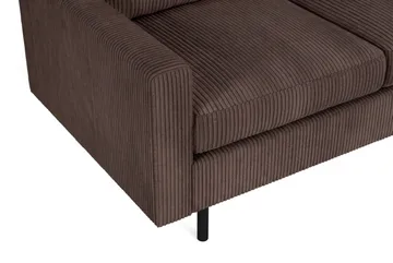 Peppe 3-seters Vendbar L-formet Divansofa i Manchester - Mørk brun - Møbler - Sofaer - Sofaer med sjeselong - 3 seters sofa med divan