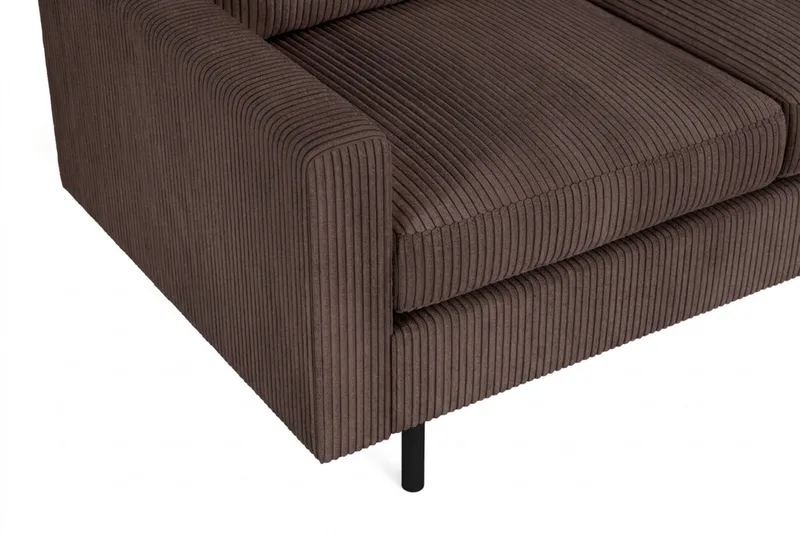 Peppe 3-seters Vendbar L-formet Divansofa i Manchester - Mørk brun - Møbler - Sofaer - Sofaer med sjeselong - 3 seters sofa med divan