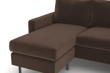 Peppe 4-seters Høyrevendt U-formet Sofa med Divan og Sjeselong i Manchester - Brun - Møbler - Sofaer - U-sofa