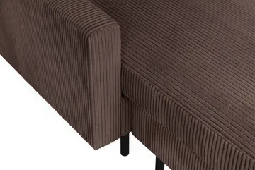 Peppe 4-seters Høyrevendt U-formet Sofa med Divan og Sjeselong i Manchester - Mørk brun - Møbler - Sofaer - Sofaer med sjeselong - 4 seters sofa med divan
