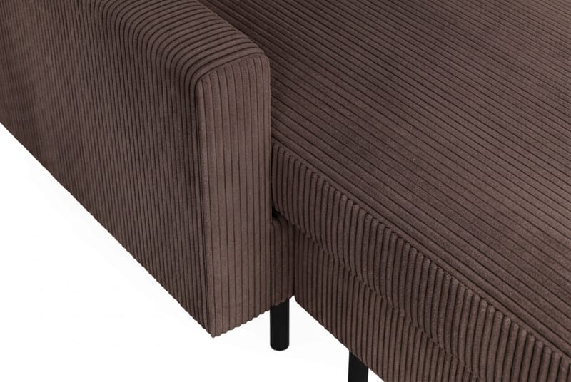 Peppe 4-seters Høyrevendt U-formet Sofa med Divan og Sjeselong i Manchester - Mørk brun - Møbler - Sofaer - Sofaer med sjeselong - 4 seters sofa med divan