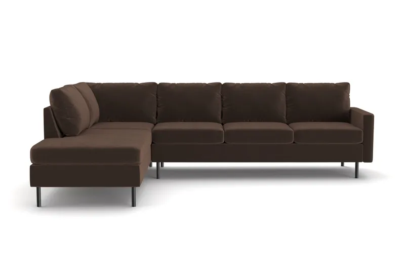 Peppe 4-seters Venstrevendt L-formet Sjeselongsofa i Manchester, Brun