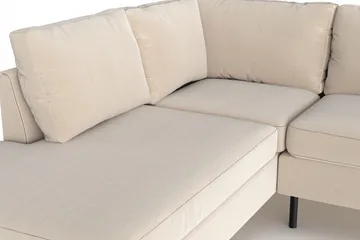 Peppe 4-seters Venstrevendt L-formet Sjeselongsofa i Manchester - Greige - Møbler - Sofaer - Sofaer med sjeselong