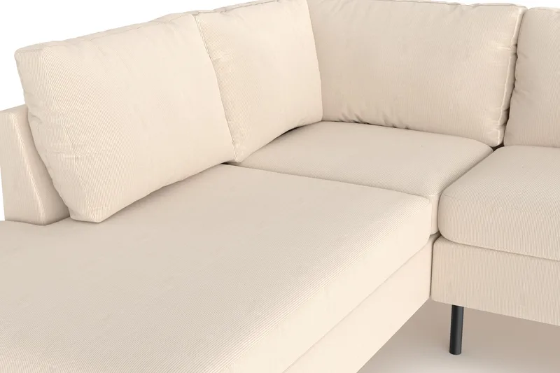 Peppe 4-seters Venstrevendt L-formet Sjeselongsofa i Manchester - Greige - Møbler - Sofaer - Sofaer med sjeselong
