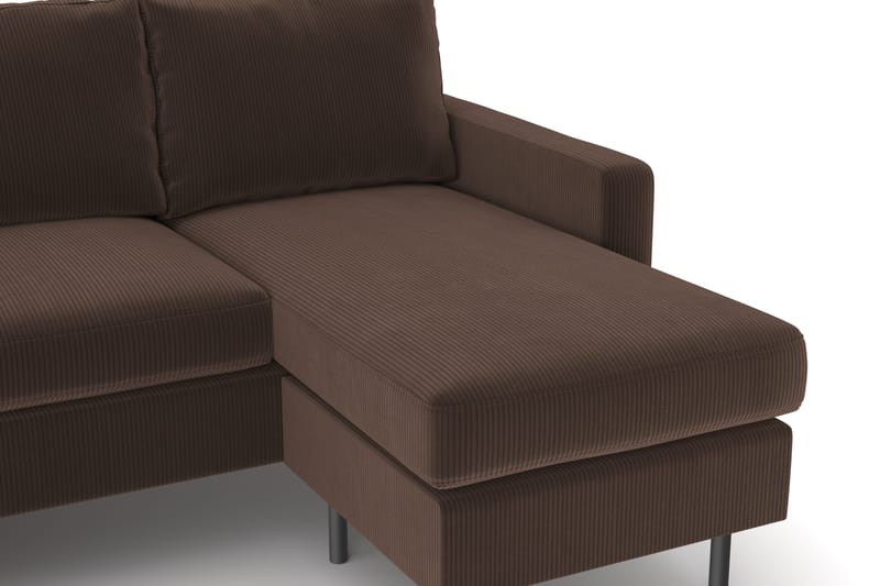 Peppe 4-seters Venstrevendt U-formet Sofa med Divan og Sjeselong i Manchester - Brun - Møbler - Sofaer - U-sofa