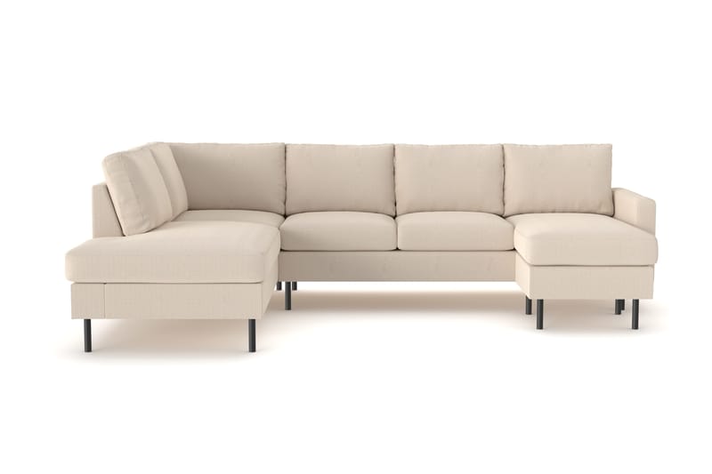 Peppe 4-seters Venstrevendt U-formet Sofa med Divan og Sjeselong i Manchester, Greige