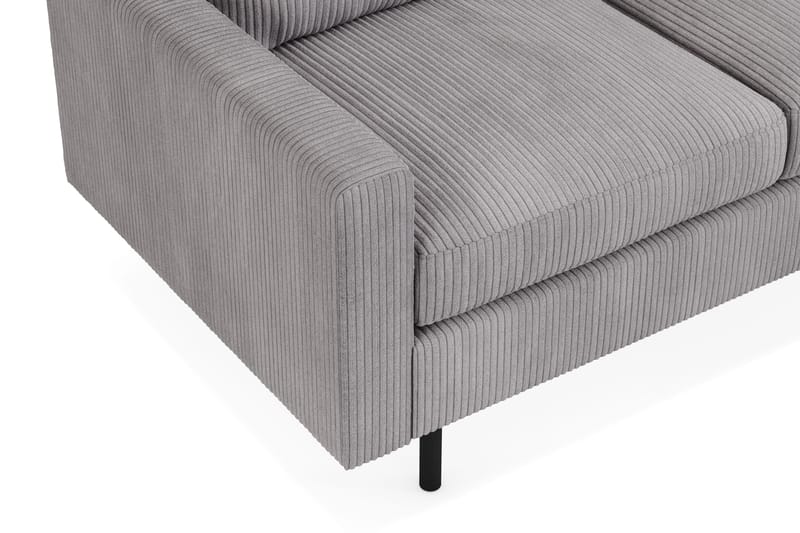 Peppe Sofagruppe 3-seter Sofa + Lenestol + Fotskammel i Manchester - Grå - Møbler - Sofaer - Sofagrupper