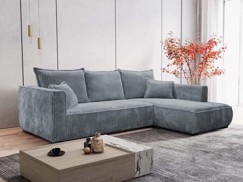 Puente 4-seters sofa med divan - blå - Møbler - Sofaer - Hjørnesofaer - Hjørnesofa med divan