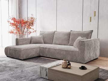 Puente 4-seters sofa med divan - grå - Møbler - Sofaer - Hjørnesofaer - Hjørnesofa med divan