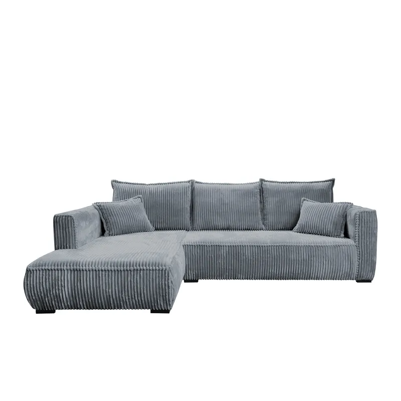 Puente 4-seters sofa med divan - grå - Møbler - Sofaer - Hjørnesofaer - Hjørnesofa med divan
