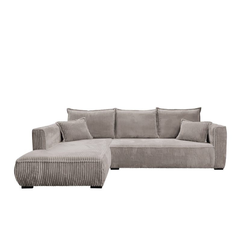 Puente 4-seters sofa med divan, grå