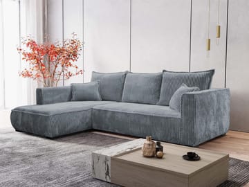 Puente 4-seters sofa med divan - grå - Møbler - Sofaer - Hjørnesofaer - Hjørnesofa med divan