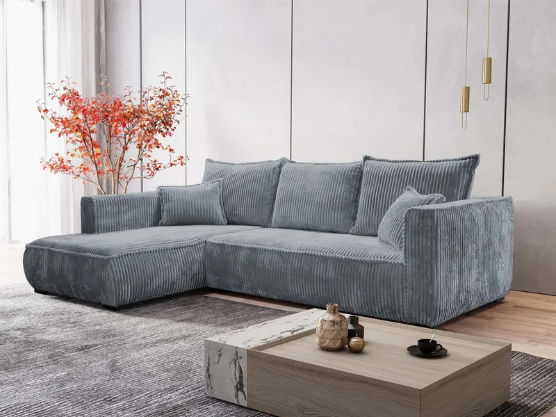 Puente 4-seters sofa med divan - grå - Møbler - Sofaer - Hjørnesofaer - Hjørnesofa med divan