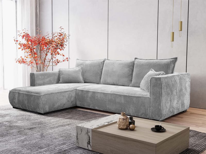 Puente 4-seters sofa med divan - lysegrå - Møbler - Sofaer - Hjørnesofaer - Hjørnesofa med divan