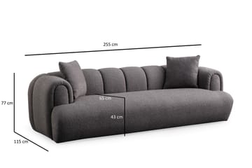 Puffin 3-seters Sofa - Antrasitt - Møbler - Sofaer - 3 seter sofa