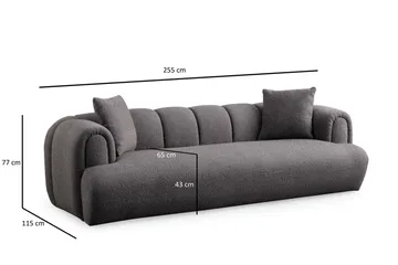 Puffin 3-seters Sofa - Antrasitt - Møbler - Sofaer - 3 seter sofa