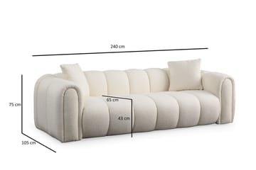 Puffin 3-seters Sofa - Hvit - Møbler - Sofaer - 3 seter sofa