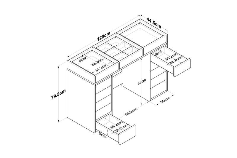 Ramender Sminkegruppe Bord + Stol - Hvit - Møbler - Sofaer - Sofagrupper