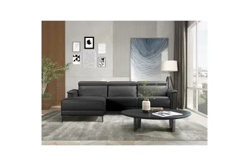 Reclinersofa med hjørne Loft24 Hjørnesofa 3-seter Loft24 Lund Svart Vänster - Møbler - Sofaer - Reclinersofaer
