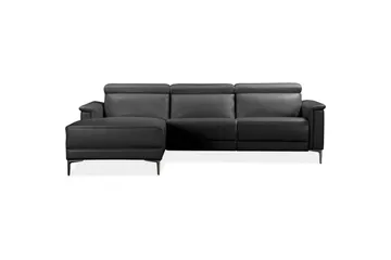Reclinersofa med hjørne Loft24 Hjørnesofa 3-seter Loft24 Lund Svart Vänster - Møbler - Sofaer - Reclinersofaer
