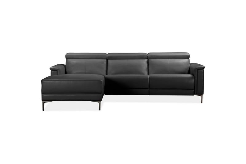 Reclinersofa med hjørne Loft24 Hjørnesofa 3-seter Loft24 Lund Svart Vänster - Møbler - Sofaer - Reclinersofaer