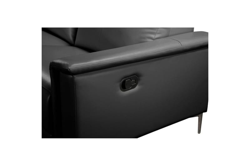 Reclinersofa med hjørne Loft24 Hjørnesofa 3-seter Loft24 Lund Svart Vänster - Møbler - Sofaer - Reclinersofaer
