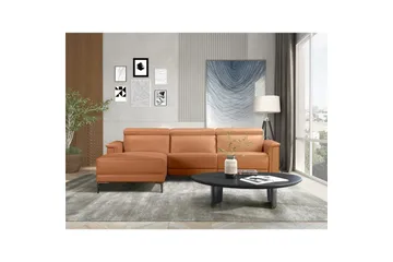 Reclinersofa med hjørne Loft24 Hjørnesofa 3-seters Lund Brun Vänster - Møbler - Sofaer - Reclinersofaer