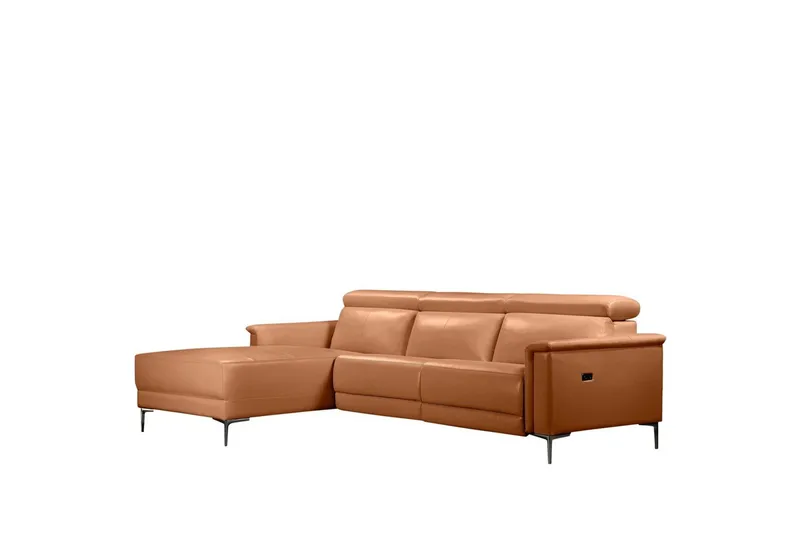 Reclinersofa med hjørne Loft24 Hjørnesofa 3-seters Lund Brun Vänster - Møbler - Sofaer - Reclinersofaer