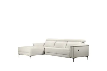 Reclinersofa med hjørne Loft24 Hjørnesofa 3-seters Lund Cream White Vänster