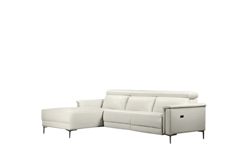 Reclinersofa med hjørne Loft24 Hjørnesofa 3-seters Lund Cream White Vänster - Møbler - Sofaer - Reclinersofaer