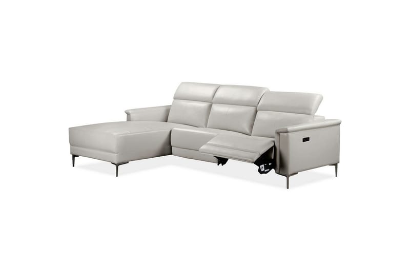 Reclinersofa med hjørne Loft24 Hjørnesofa 3-seters Lund Cream White Vänster - Møbler - Sofaer - Reclinersofaer